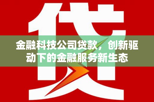 蓬江金融科技公司贷款，创新驱动下的金融服务新生态