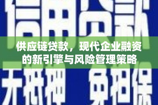 吴桥供应链贷款，现代企业融资的新引擎与风险管理策略
