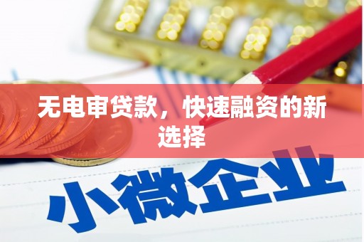 小金无电审贷款，快速融资的新选择