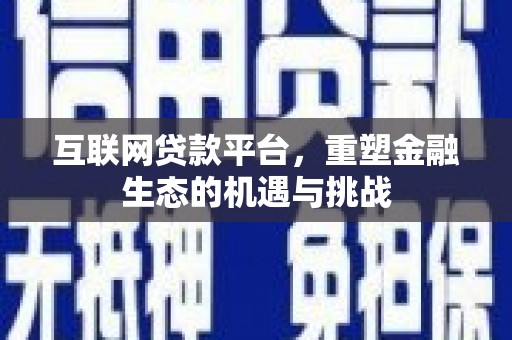 南票互联网贷款平台，重塑金融生态的机遇与挑战