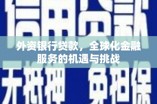 宜秀外资银行贷款，全球化金融服务的机遇与挑战