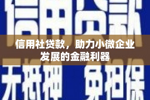 晋宁信用社贷款，助力小微企业发展的金融利器