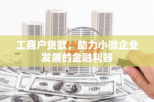 南宫工商户贷款，助力小微企业发展的金融利器