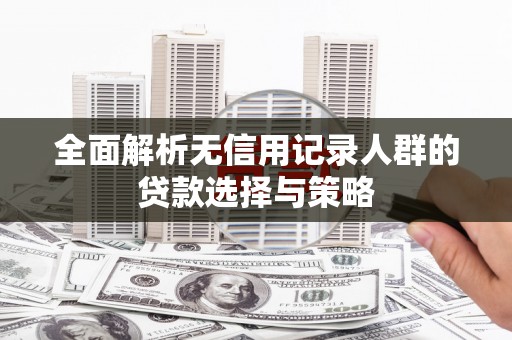 九台全面解析无信用记录人群的贷款选择与策略